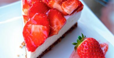 tarta de queso fresas